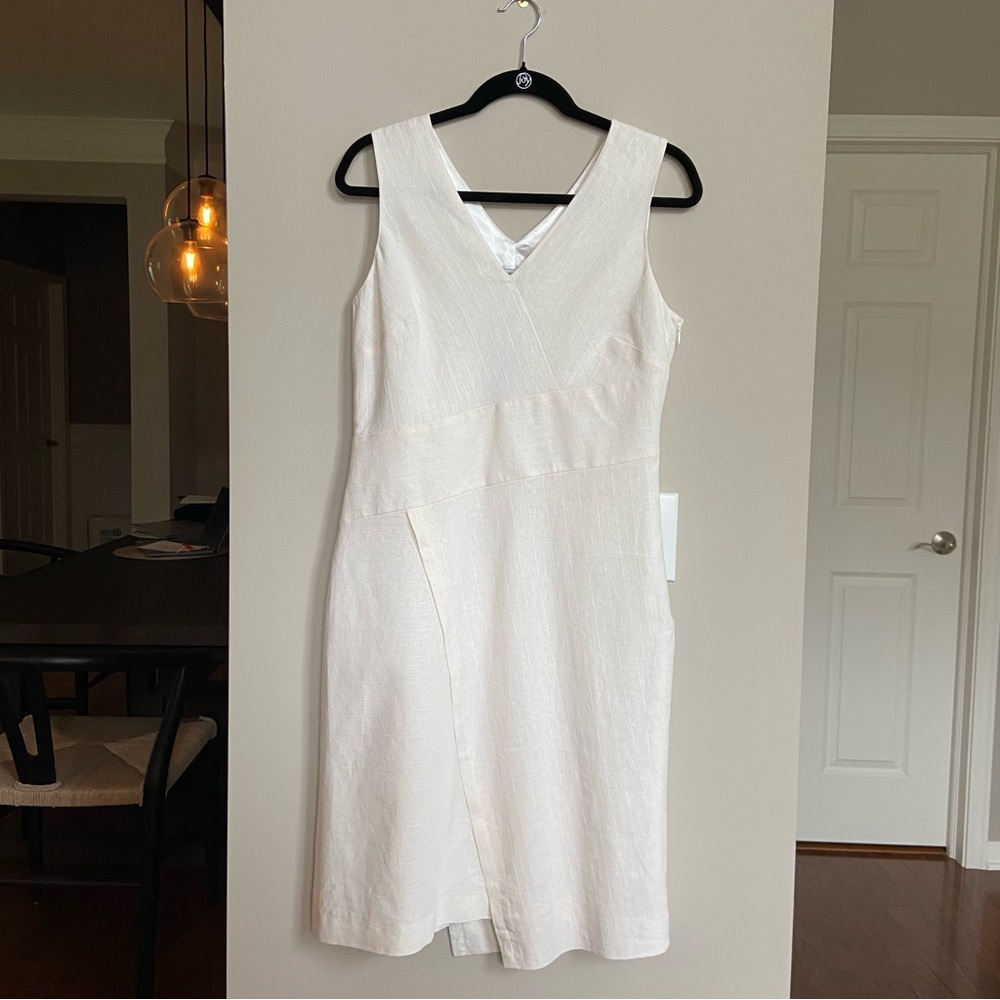 White House Black Market White Sleeveless Midi Dress Final sale